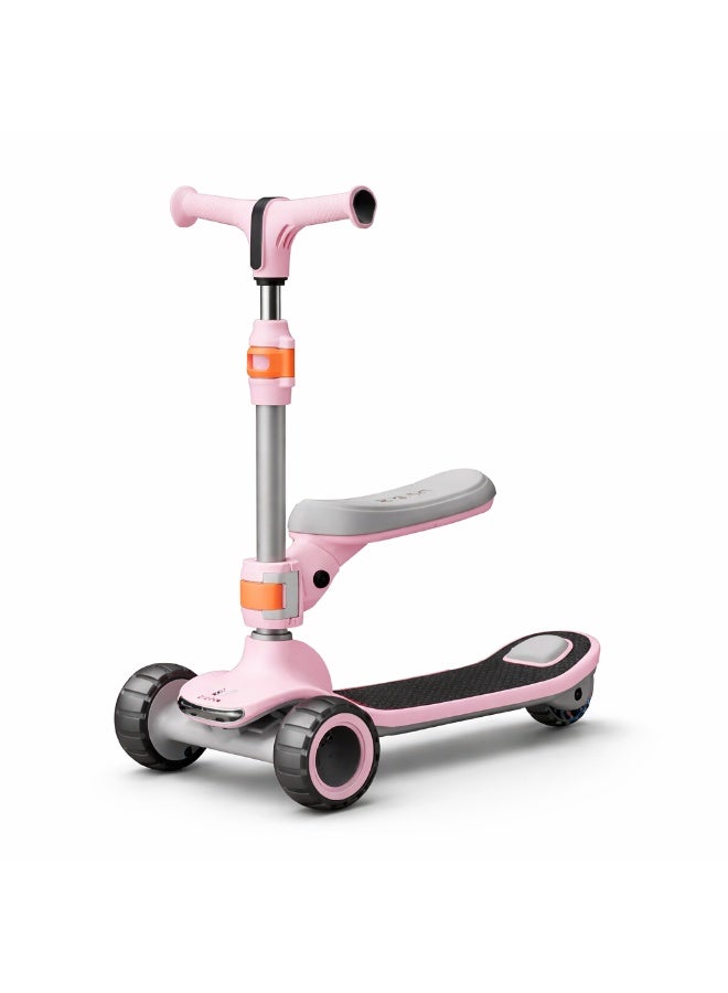 3-In-1 Kids Scooter with Removable Seat, Adjustable Height 69-91CM, Foldable 3 Wheel Design, Supports Up To 80KG, Lightweight & Stable Outdoor Ride - Image 1